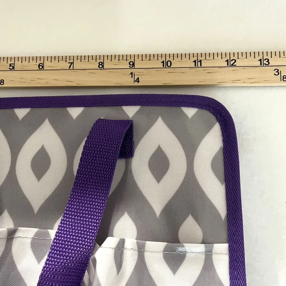 Mary Kay purple & Silver tote bag Travel Makeup Keeper Cosmetic 10”Hx 12W 5”D